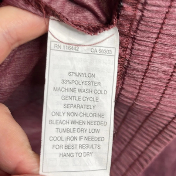 ZINE Water Resistant Windbreaker Jacket Burgundy Exposed Zipper Hood M - Picture 8 of 11